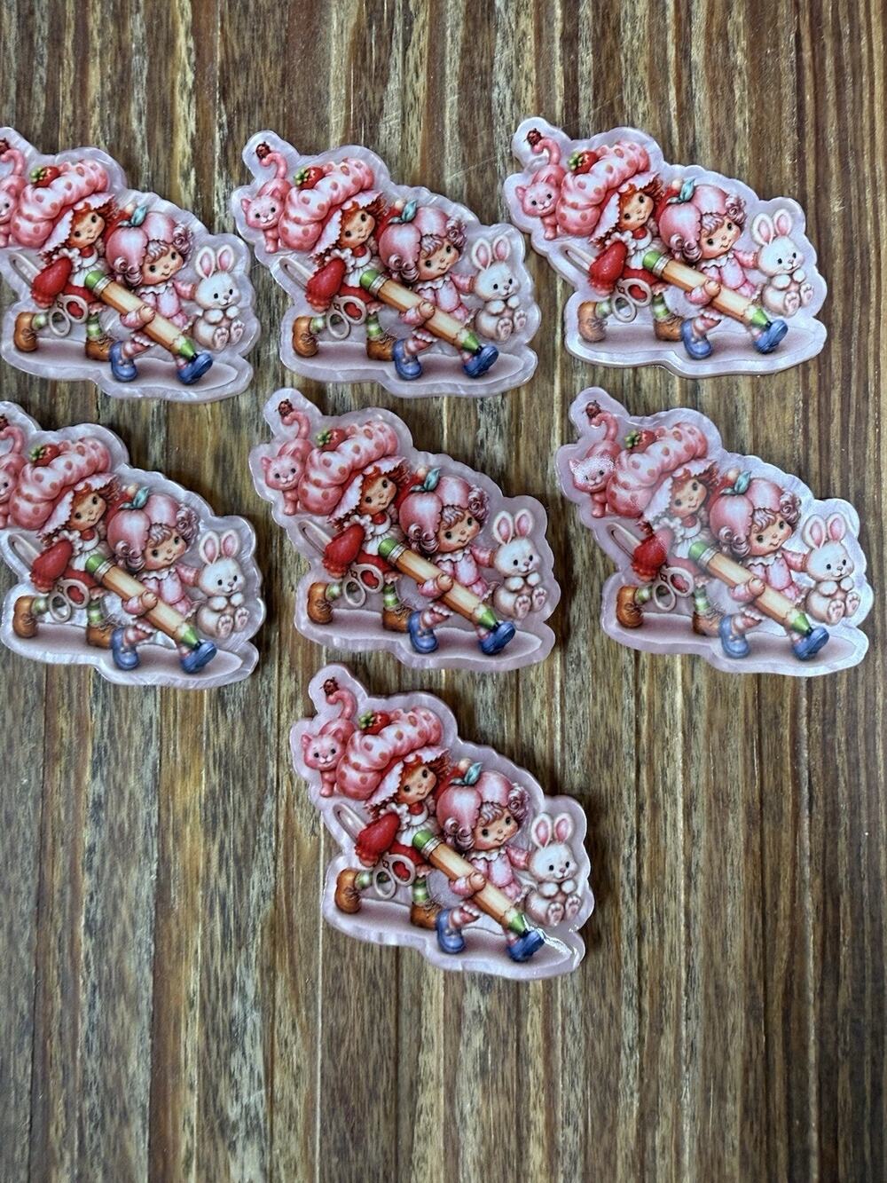 7 Pc Strawberry Shortcake Acrylic Flatbacks